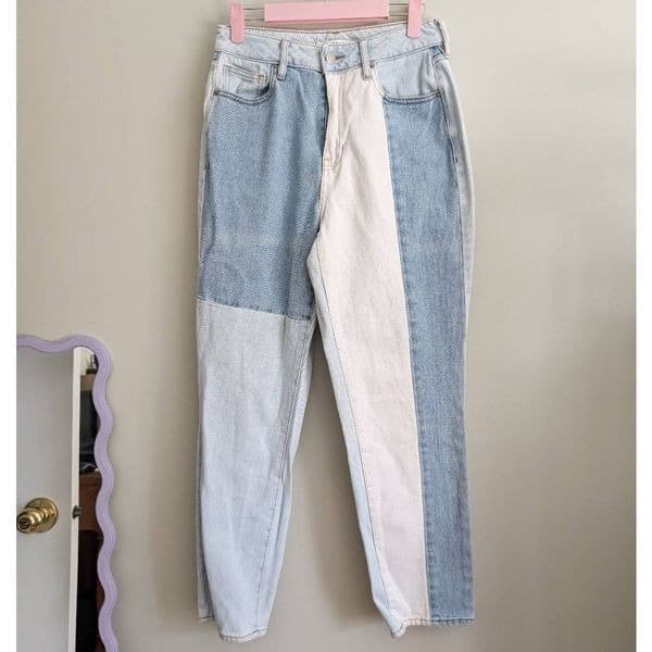 Pacsun Eco Hopper Patch Color Block Mom Jeans 26 - Thumbnail 6