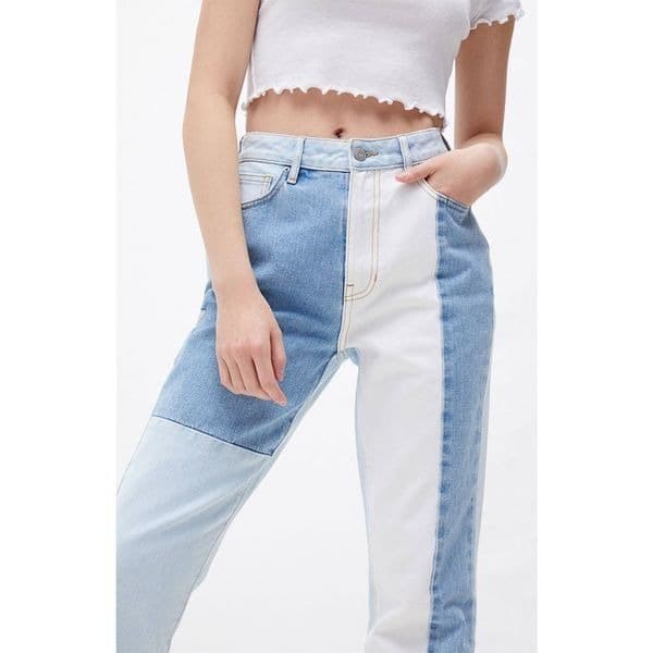 Pacsun Eco Hopper Patch Color Block Mom Jeans 26 - Thumbnail 4
