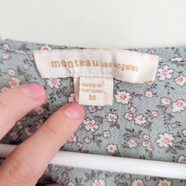 Monteau Los Angeles Floral Ruffle Wrap Dress - Thumbnail 3