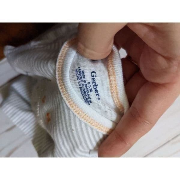 Gerber Baby Striped Bears Onesie 0-3 Mos - Thumbnail 4