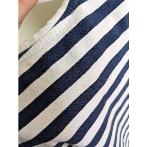 Lands End Girls Navy Striped Dress - Thumbnail 3