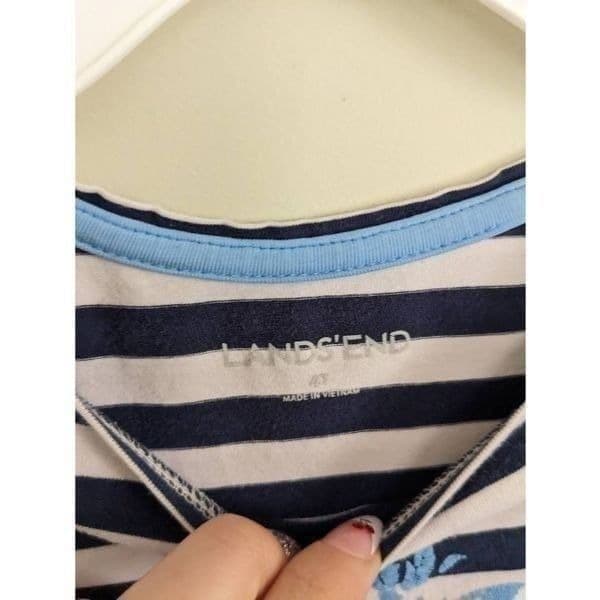 Lands End Girls Navy Striped Dress - Thumbnail 5