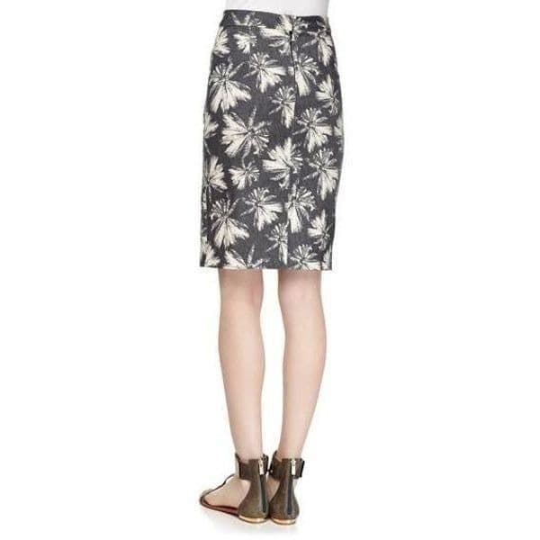 L'AGENCE Palm Tree Print Denim Pencil Skirt - Thumbnail 2