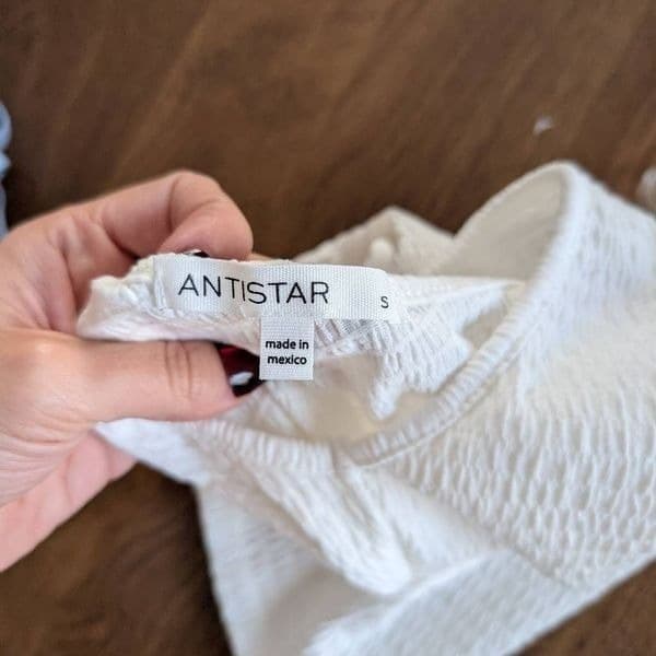 NWOT Antistar One Shoulder White Ruched Top - Thumbnail 3
