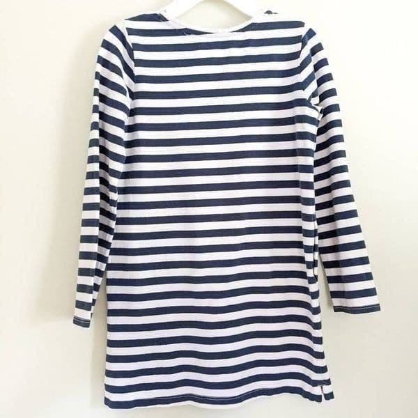 Lands End Girls Navy Striped Dress - Thumbnail 2