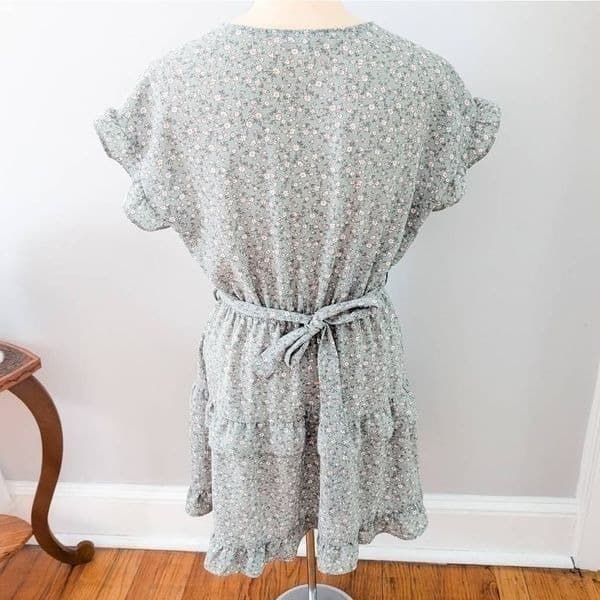 Monteau Los Angeles Floral Ruffle Wrap Dress - Thumbnail 2