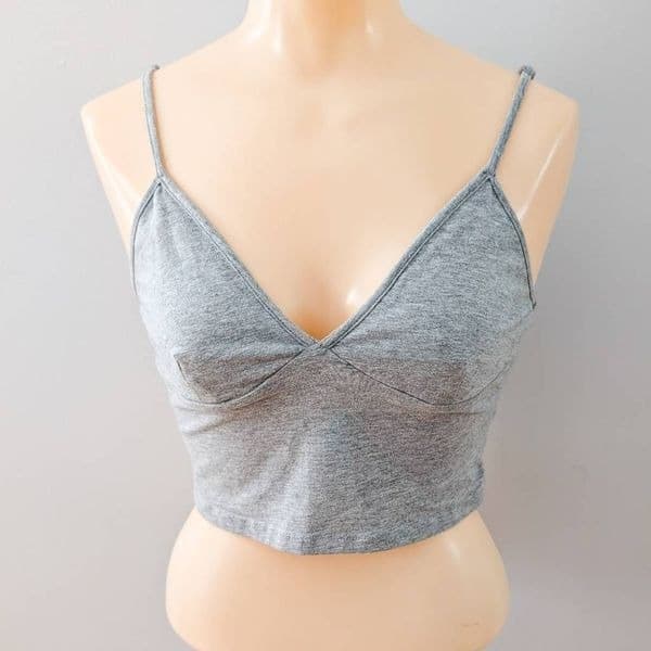 H&M Divided Gray Tank Crop Top Medium