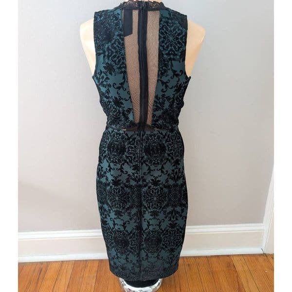Trixxi Lace Overlay Midi Sheath Dress with Cutouts - Thumbnail 3