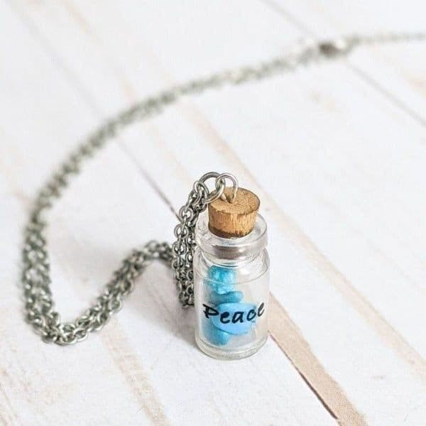 Claire's Bottle Charm Necklace Silver