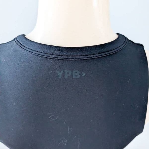 YPB Curve Love Athletic Button Snap Crop Top Black - Thumbnail 5