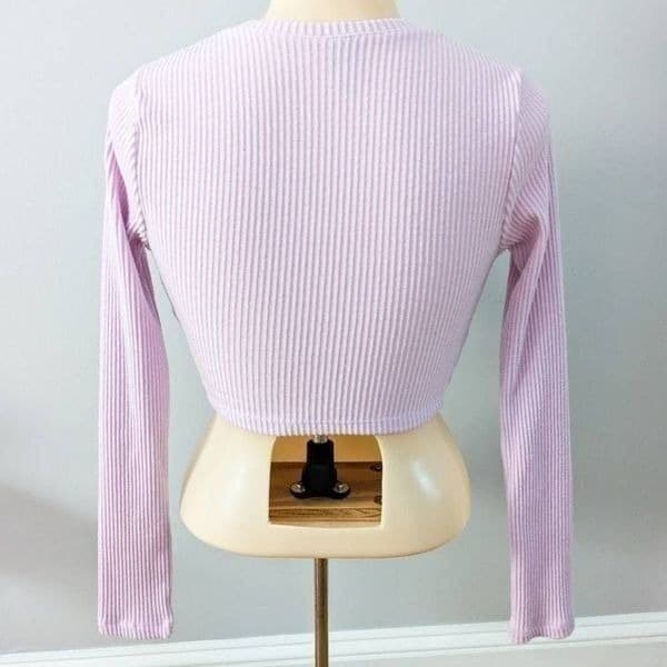 Wild Fable Women's Long Sleeve Cozy Crop Ribbed Top - Thumbnail 3