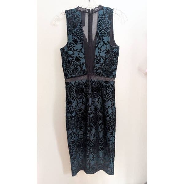 Trixxi Lace Overlay Midi Sheath Dress with Cutouts - Thumbnail 6