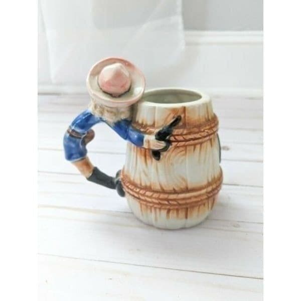 1950s Western Cowgirl Beer Barrel Mug - Thumbnail 3