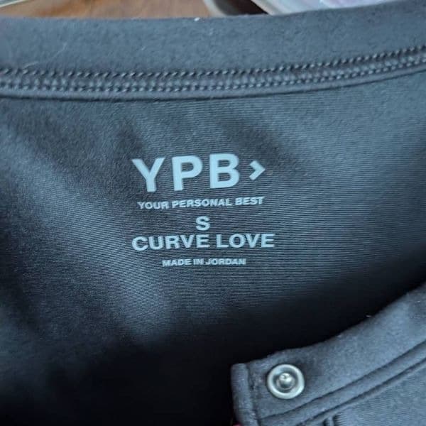 YPB Curve Love Athletic Button Snap Crop Top Black - Thumbnail 6