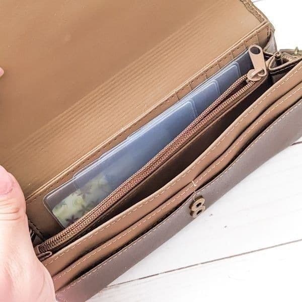 Metallic Bronze Shoulder Wallet Clutch Purse - Thumbnail 2