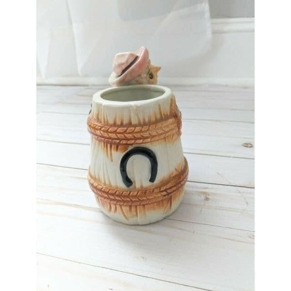 1950s Western Cowgirl Beer Barrel Mug - Thumbnail 4