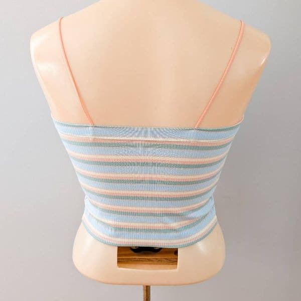 American Eagle Striped Pastel Crop Top - Thumbnail 2