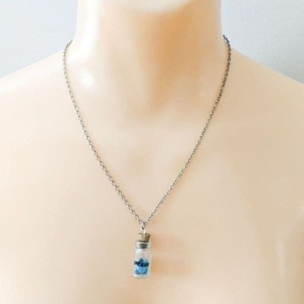 Claire's Bottle Charm Necklace Silver - Thumbnail 2