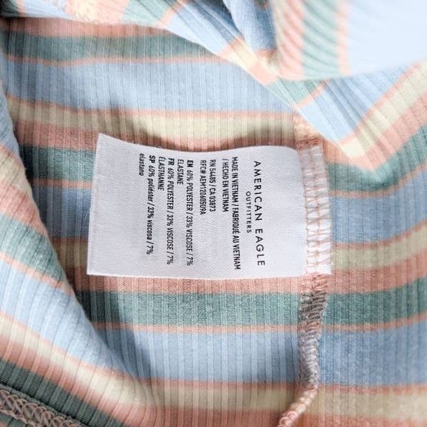 American Eagle Striped Pastel Crop Top - Thumbnail 3