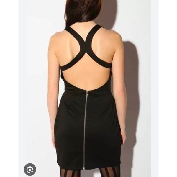 UO Silence and Noise Open Back Ponte Dress Black