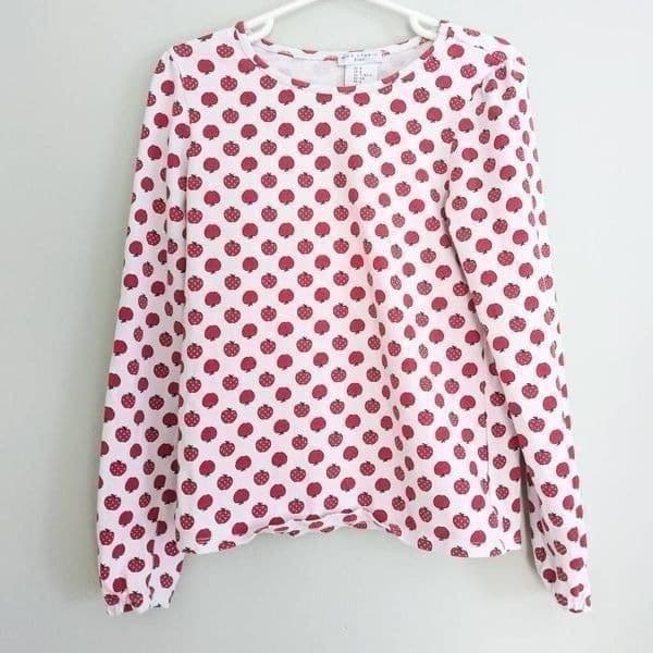 Max Studio Kids Girls Apple Print Long Sleeve Top