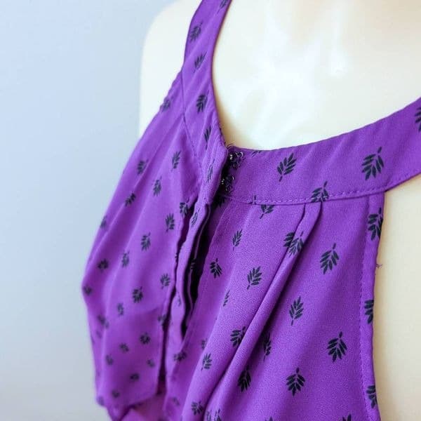 Worthington Purple High Neck Blouse Tank - Thumbnail 2