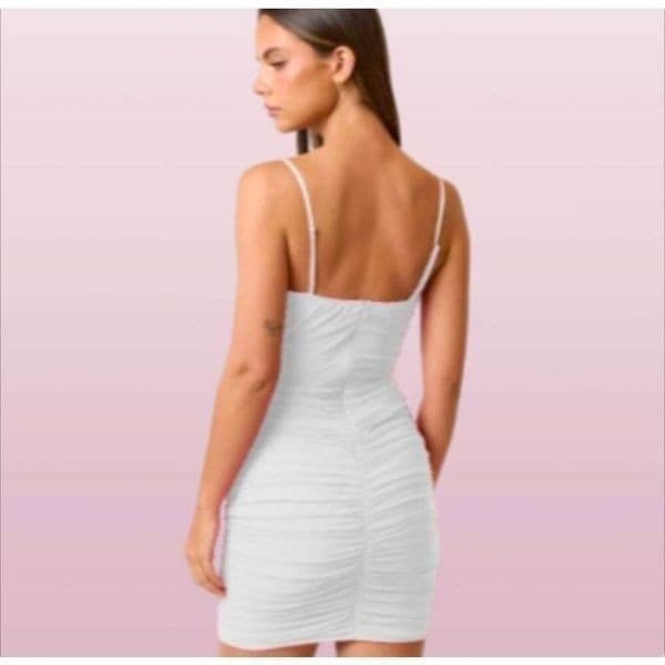 Blue Blush Mesh White Corset Dress NWT - Thumbnail 2
