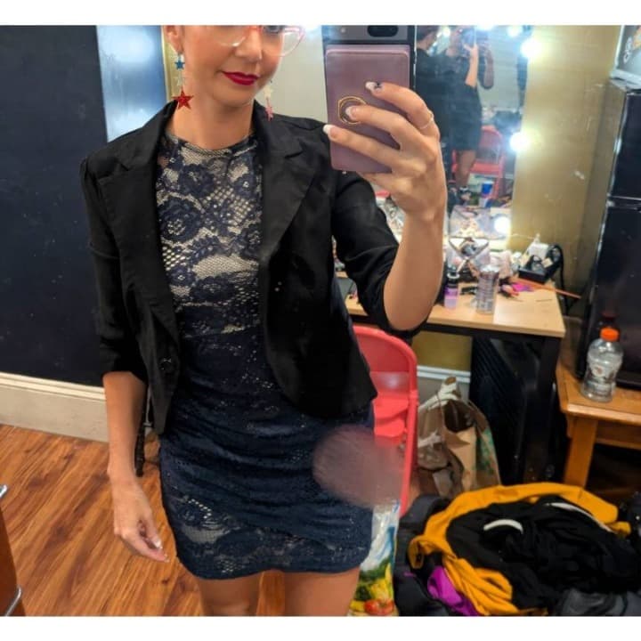Lipsy UK Lace Bodycon Short Sleeve Dress Navy