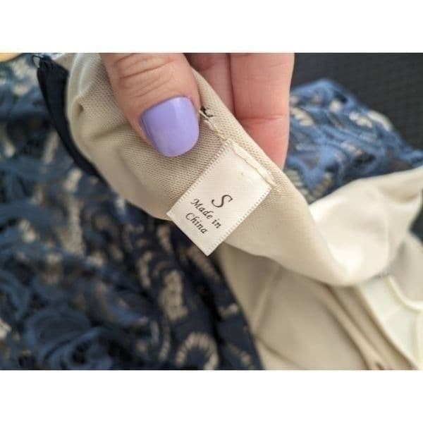 Francesca's Indigo Lace Overlay A-Line Dress - Thumbnail 6