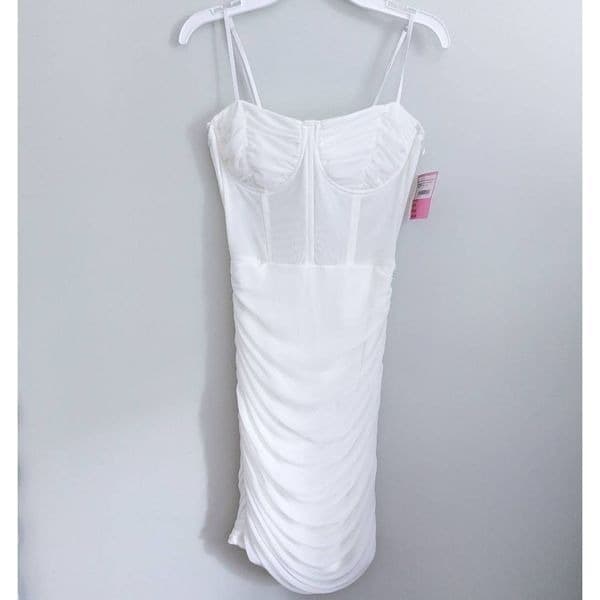 Blue Blush Mesh White Corset Dress NWT - Thumbnail 4