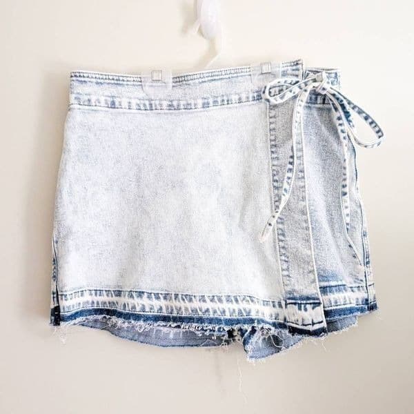 SO Released Hem Wrap Denim Skort - Thumbnail 4
