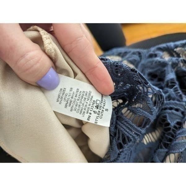 Francesca's Indigo Lace Overlay A-Line Dress - Thumbnail 5