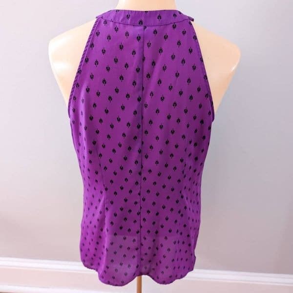 Worthington Purple High Neck Blouse Tank - Thumbnail 3