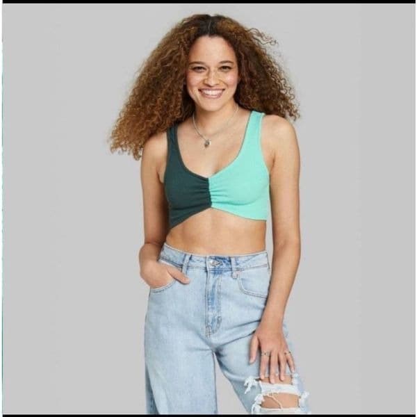 Wild Fable Color Block Crop Top - Thumbnail 2