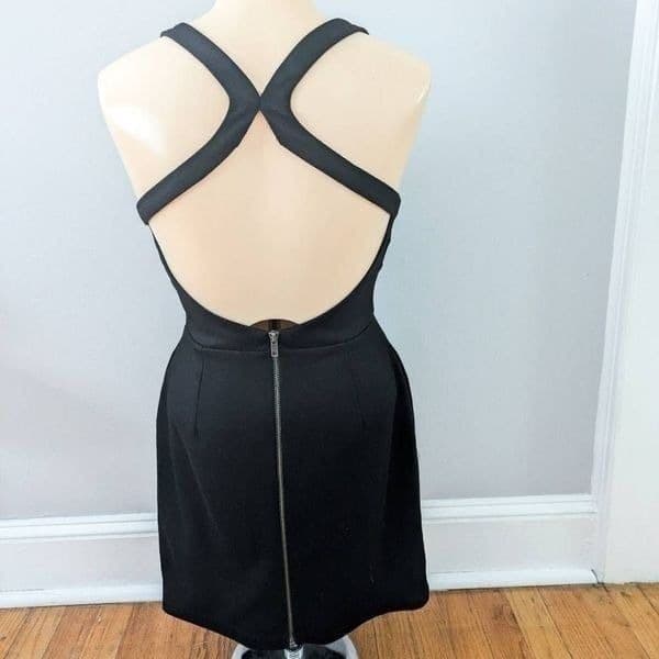 UO Silence and Noise Open Back Ponte Dress Black - Thumbnail 2