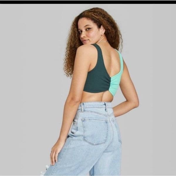Wild Fable Color Block Crop Top - Thumbnail 3