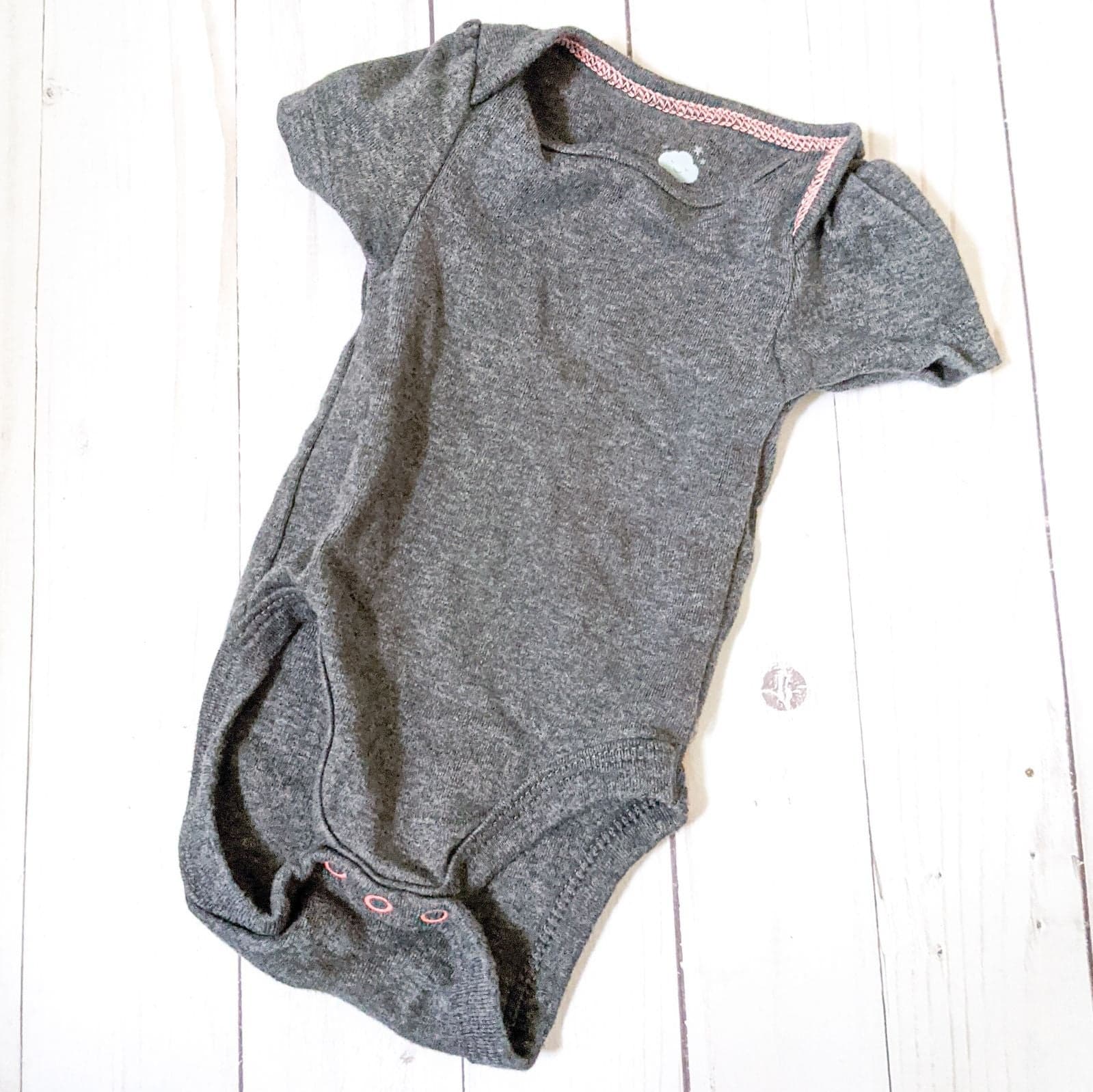 Cloud Island Short Sleeve Gray Onesie