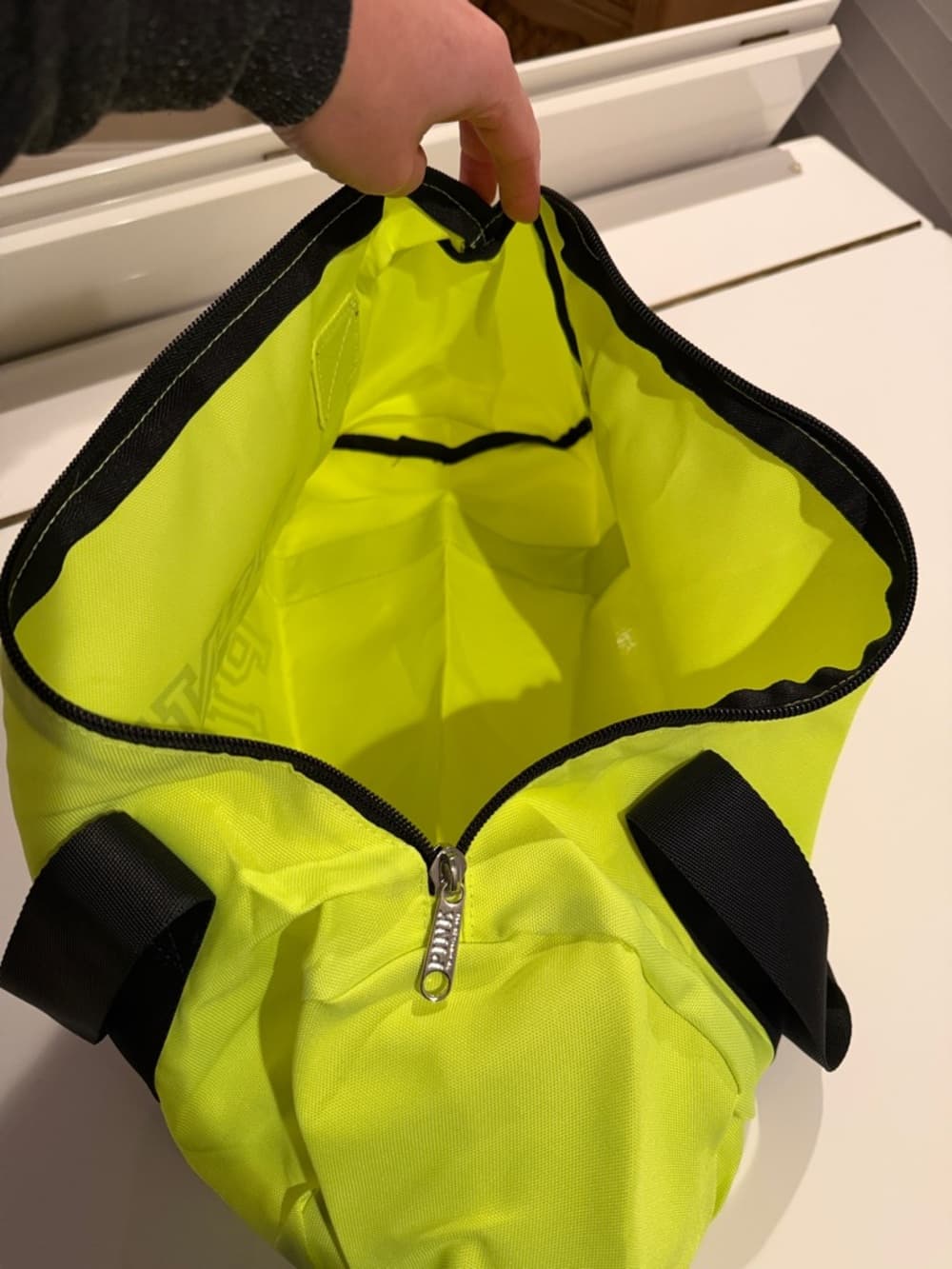 New Vintage Victoria's Secret PINK Neon Yellow Canvas Tote - Thumbnail 2