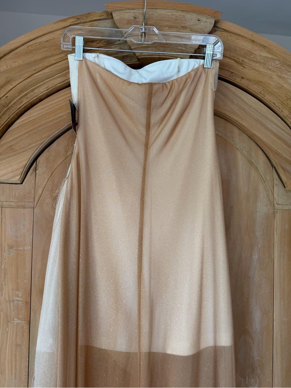 Strapless Evening Dress with Beaded Accents - Thumbnail 4