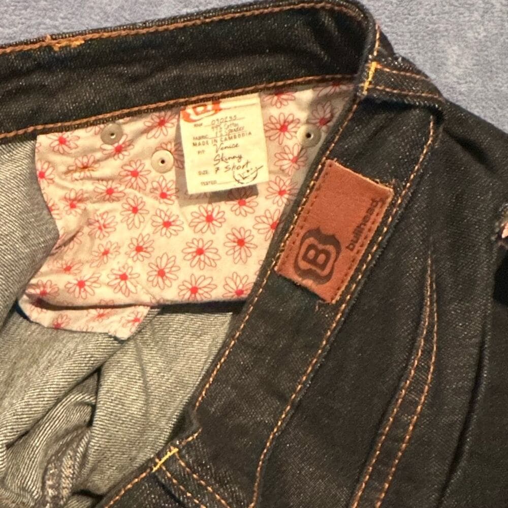 Vintage Bullhead Black Straight Leg Jeans 7 Short - Thumbnail 6