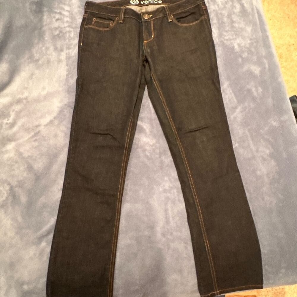 Vintage Bullhead Black Straight Leg Jeans 7 Short - Thumbnail 3