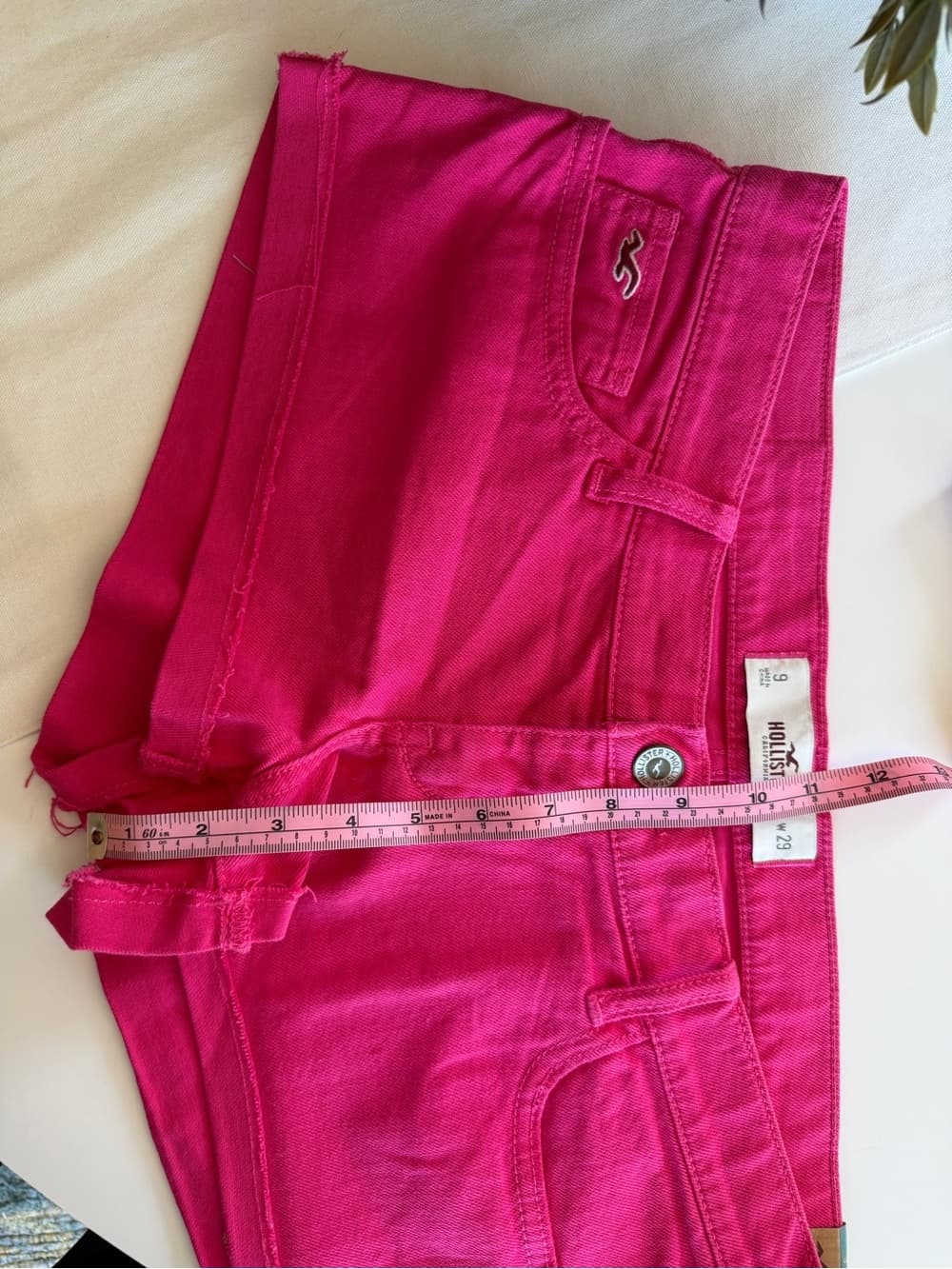 Vintage Hollister Bright Pink Low-Rise Denim Shorts - Thumbnail 2