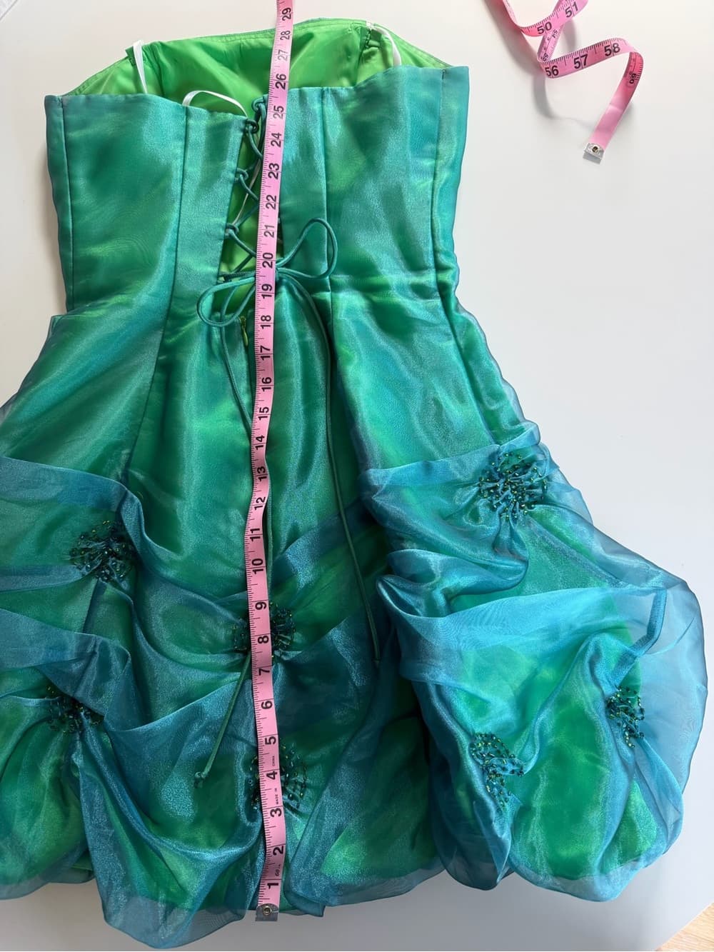 Gorgeous Iridescent Cocktail Dress with Organza Ruching - Thumbnail 7