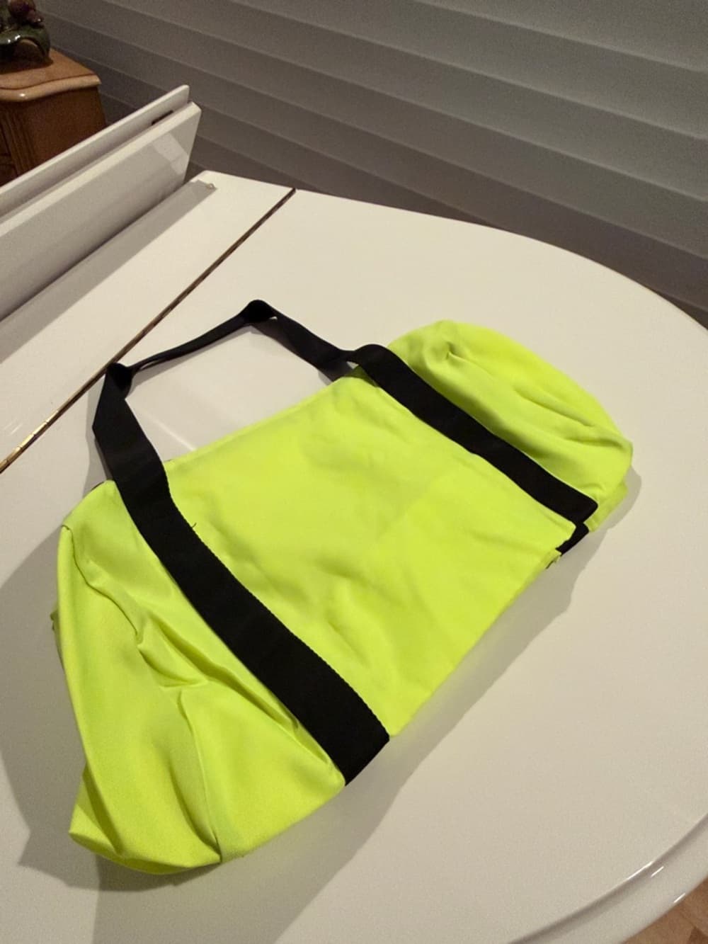 New Vintage Victoria's Secret PINK Neon Yellow Canvas Tote - Thumbnail 5