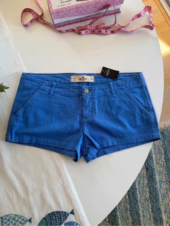 Vintage True Blue Cotton Shorts - Thumbnail 5