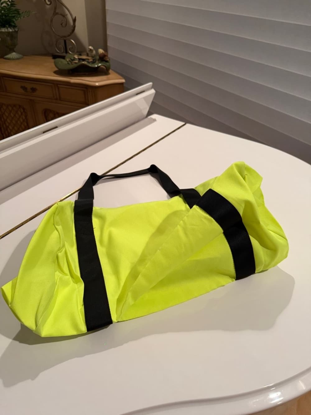 New Vintage Victoria's Secret PINK Neon Yellow Canvas Tote - Thumbnail 4
