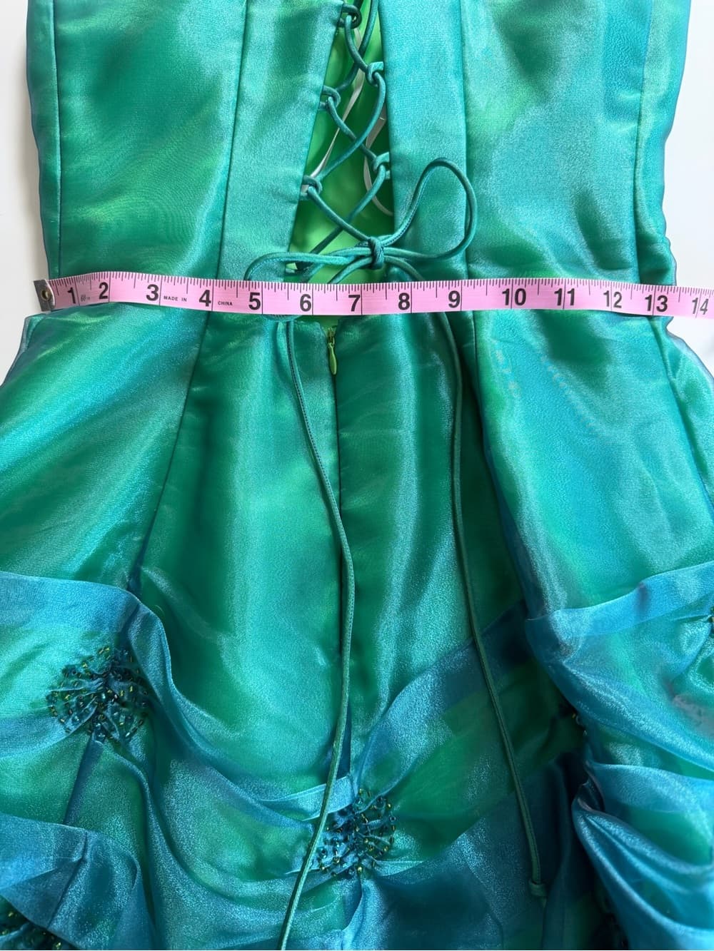 Gorgeous Iridescent Cocktail Dress with Organza Ruching - Thumbnail 6