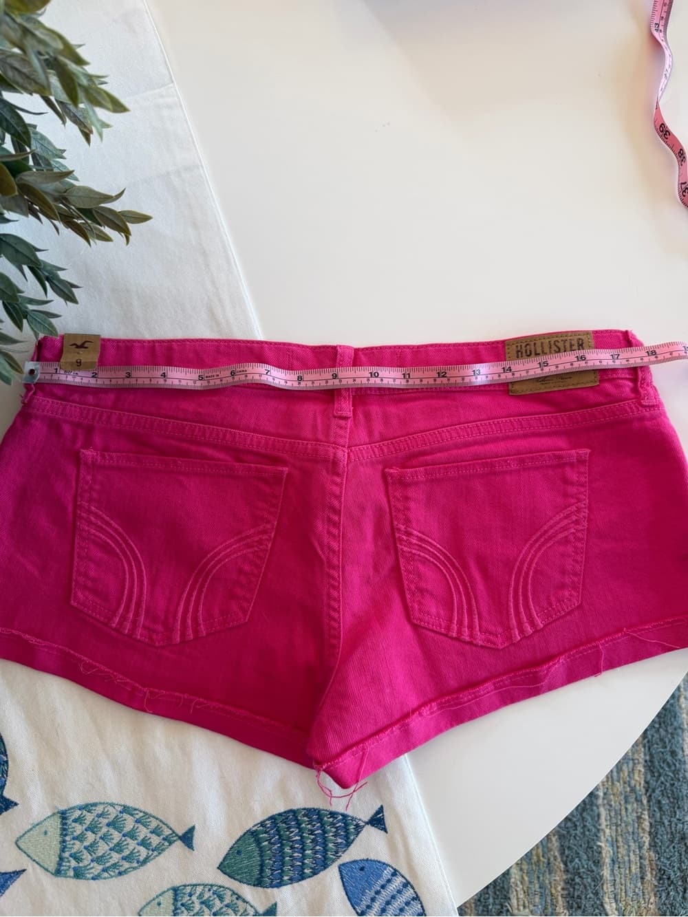 Vintage Hollister Bright Pink Low-Rise Denim Shorts - Thumbnail 4