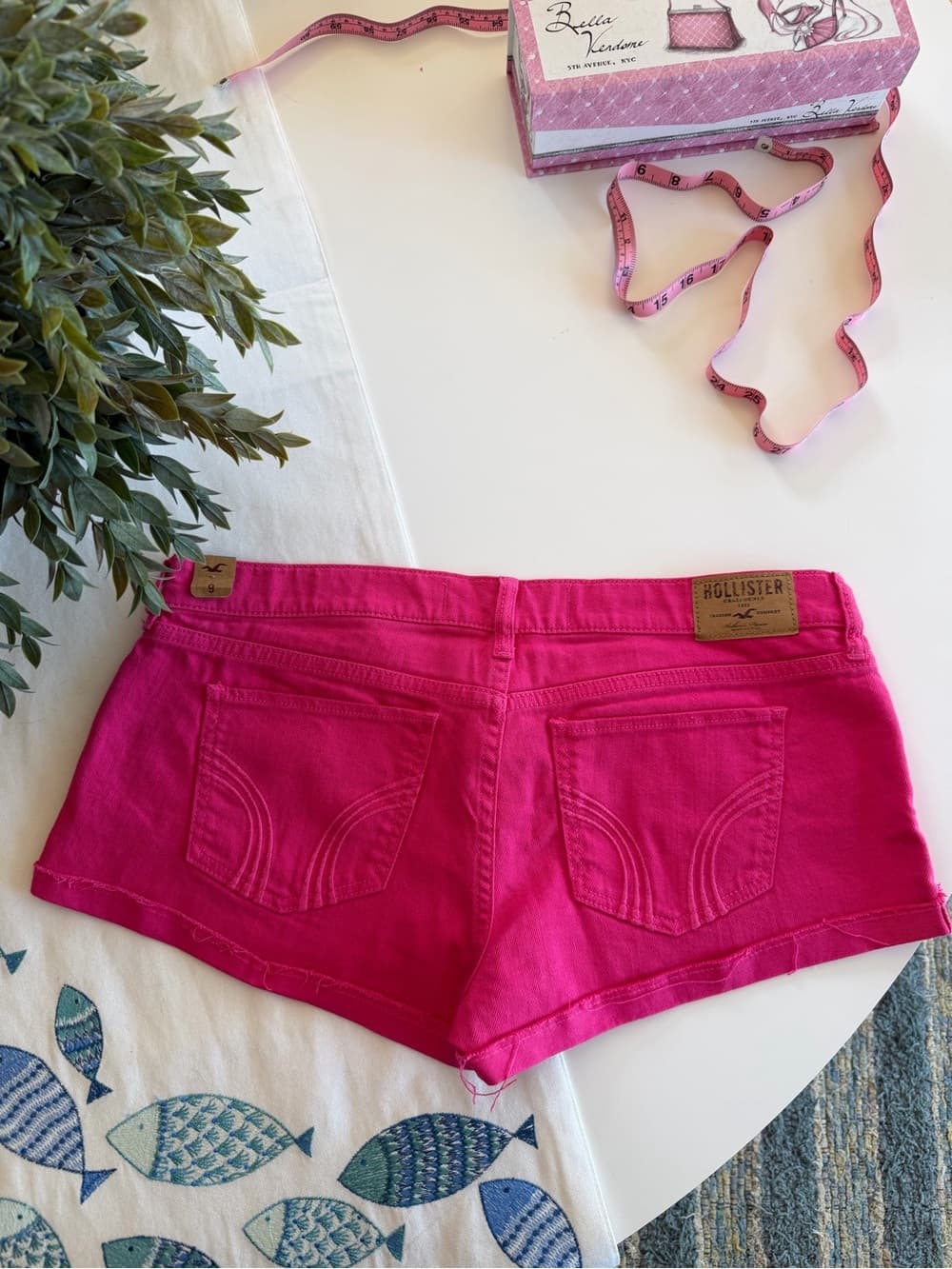 Vintage Hollister Bright Pink Low-Rise Denim Shorts - Thumbnail 3