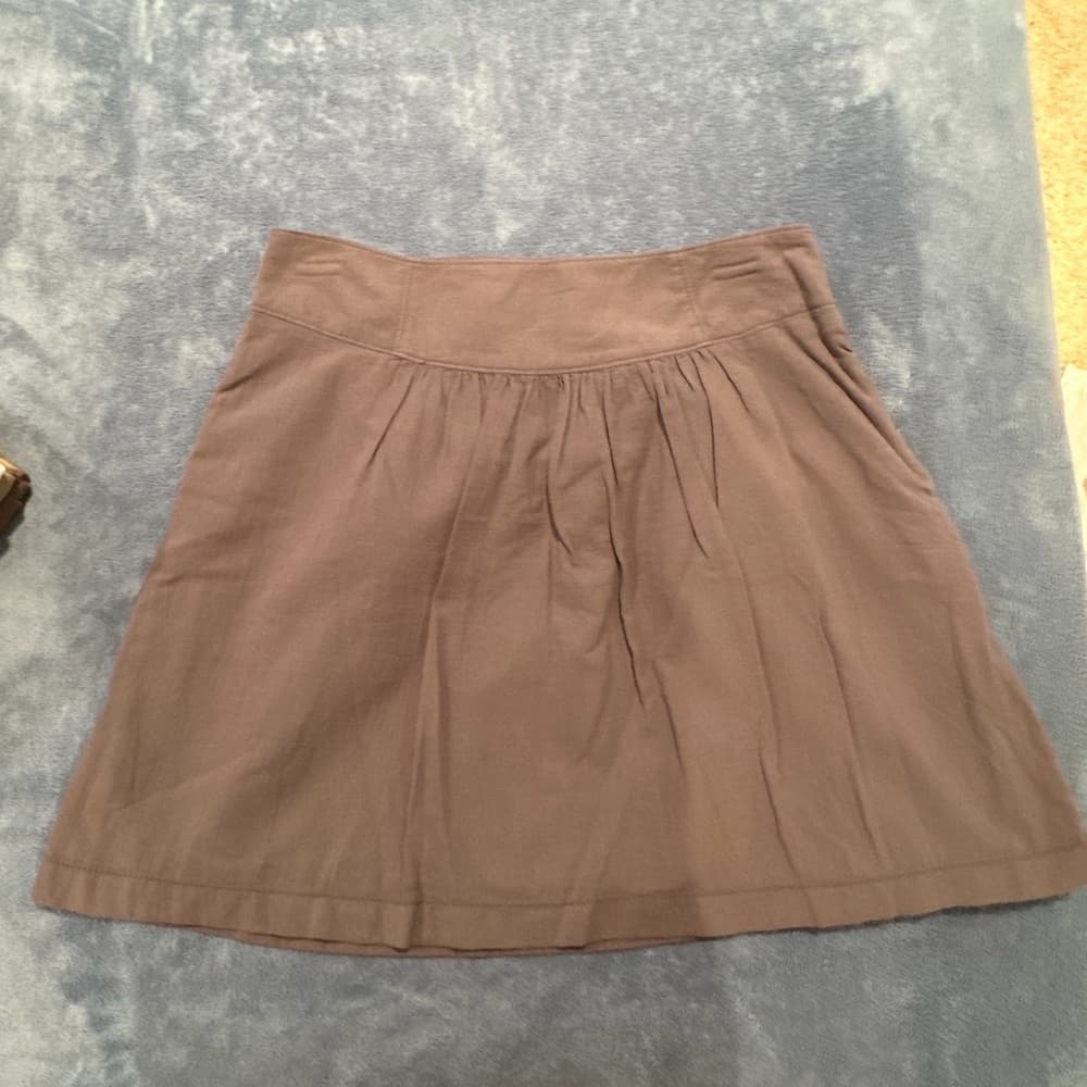 NWT Ann Taylor LOFT Gray Gathered Waist Skirt - Thumbnail 2